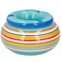 G.Wurm Storm asbak Casablanca - Keramiek - Blauw/multi kleuren - 11 x 6 cm