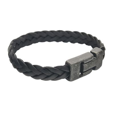 JOSH Heren Leren Armband Zwart | 24456-BRA
