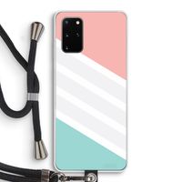 Strepen pastel: Samsung Galaxy S20 Plus Transparant Hoesje met koord