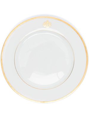 Christian Dior Pre-Owned assiette à dessert en porcelaine à logo - Blanc