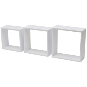 Wandkubus Duraline Triple 3 stuks - wit - 30x30x12 cm - Leen Bakker