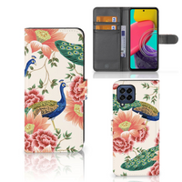 Telefoonhoesje met Pasjes voor Samsung Galaxy M53 Pink Peacock - thumbnail