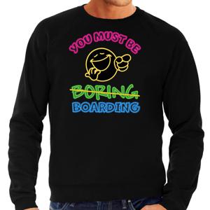 Apres ski sweater voor heren - boarding - zwart - snowboarden - wintersport