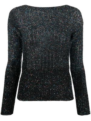 Maison Margiela pull en maille à ornements de sequins - Bleu