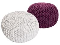 Sophie - Sitzhocker Pouf SET 2 - gerecycled katoen - Ø 55 cm H 37 cm