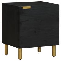 Nachtkastje 40x33x46 cm massief mangohout zwart