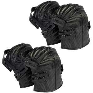 Talen Tools Kniebeschermers - 3x paar - rubber - zwart - verstelbaar - kniebescherming voor tuiniere