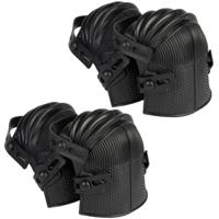 Talen Tools Kniebeschermers - 3x paar - rubber - zwart - verstelbaar - kniebescherming voor tuiniere