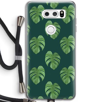 Monstera leaves: LG V30 Transparant Hoesje met koord