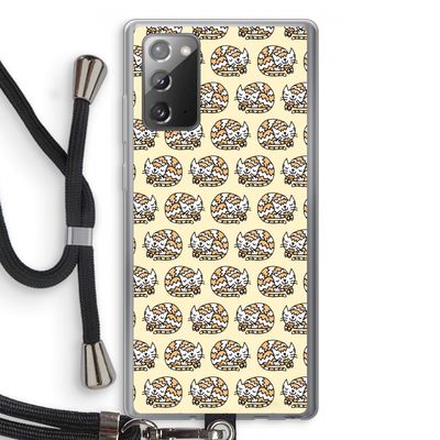 Slapende poes: Samsung Galaxy Note 20 / Note 20 5G Transparant Hoesje met koord
