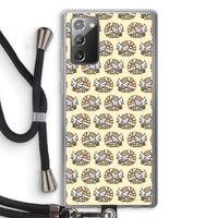 Slapende poes: Samsung Galaxy Note 20 / Note 20 5G Transparant Hoesje met koord