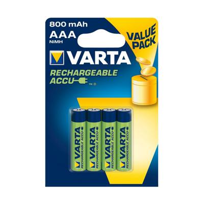 Oplaadbare Batterijen Varta 800 mAh 1,2V (4 Stuks)