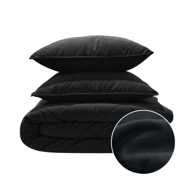 1+1 Gratis Wasbaar Lazy Dekbed Zonder Overtrek - Zonder Overtrek - Velvet - Zwart - Dekbed-Discounter.nl