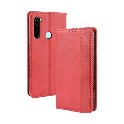 Voor Xiaomi Redmi Note 8 magnetische Buckle retro Crazy Horse textuur horizontale Flip leergeval met houder & kaartsleuven & fotolijstjes (rood)
