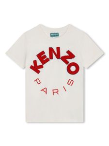 Kenzo Kids t-shirt en coton à logo brodé - Blanc