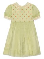 Gucci Kids robe à fleurs brodées - Vert - thumbnail