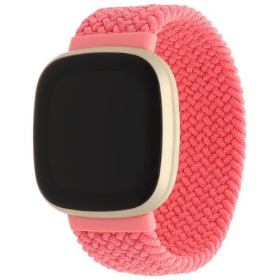 Fitbit Versa 3 / Sense Nylon Gevlochten Solo Band - Roze Fitbit Versa 3 / Sense Nylon Gevlochten Solo Band - Roze