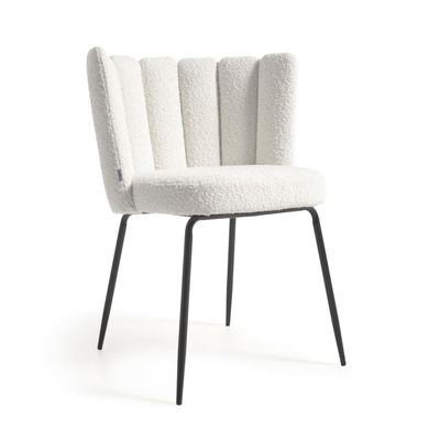Kave Home Aniela eetkamerstoel fleece Wit