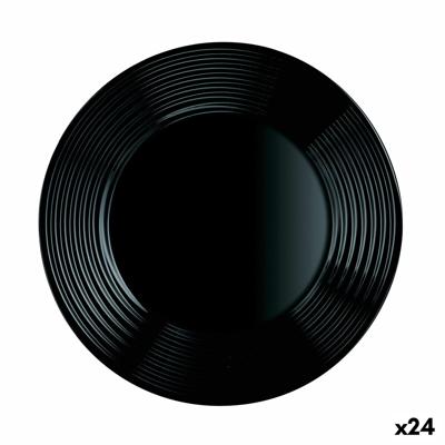 Dinerbord Luminarc Harena Negro Zwart Glas 25 cm (24 Stuks)
