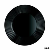 Dinerbord Luminarc Harena Negro Zwart Glas 25 cm (24 Stuks)