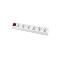 Calex Tafelcontactdoos 6-v wit met switch Calex Tafelcontactdoos 6-v wit met switch