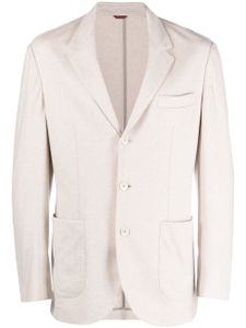 Brunello Cucinelli blazer en cachemire à simple boutonnage - Tons neutres