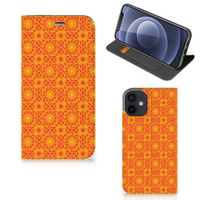 iPhone 12 Mini Hoesje met Magneet Batik Oranje - thumbnail