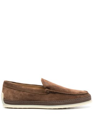 Tod's mocassins à détails espadrilles - Marron