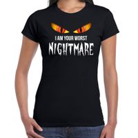 I am your worst nightmare halloween verkleed t-shirt zwart voor dames - thumbnail