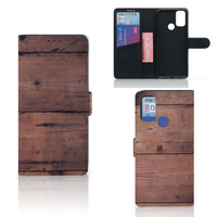 Alcatel 1S (2021) Book Style Case Old Wood - thumbnail