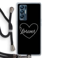 Forever heart black: Oppo Find X3 Neo Transparant Hoesje met koord