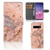 Samsung Galaxy S10 | Bookcase | Marmer Oranje