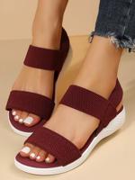 Summer Plain Synthetic Leather Slide Sandals