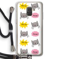 Meow: Samsung Galaxy A8 (2018) Transparant Hoesje met koord Meow: Samsung Galaxy A8 (2018) Transparant Hoesje met koord