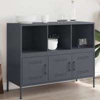 Dressoir 100,5x39x79 cm staal antracietkleurig