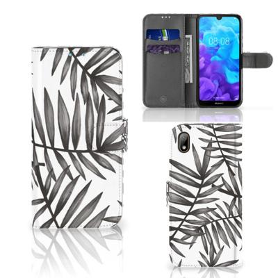 Huawei Y5 (2019) Hoesje Leaves Grey Huawei Y5 (2019) Hoesje Leaves Grey