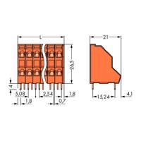 WAGO 736-415 Dubbel niveau klem 2.50 mm² Aantal polen 30 Oranje 21 stuk(s)