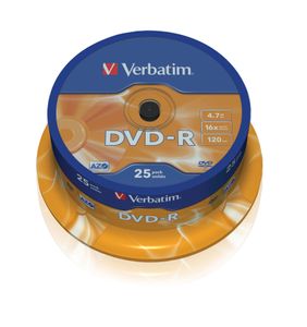 Verbatim DVD recordable DVD-R, spindel van 25 stuks