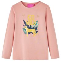 Kindershirt met lange mouwen dierenprint 128 lichtroze