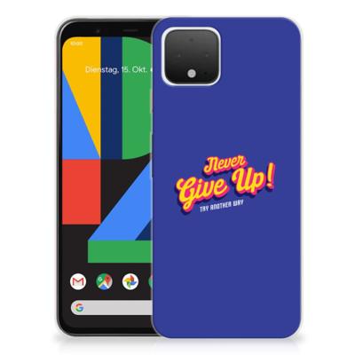 Google Pixel 4 | Siliconen hoesje | met naam Never Give Up Google Pixel 4 | Siliconen hoesje | met naam Never Give Up