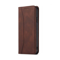 iPhone 12 hoesje - Bookcase - Pasjeshouder - Portemonnee - Kunstleer - Donkerbruin - thumbnail