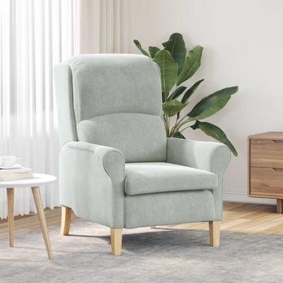 Fauteuil Lichtgrijs 76 x 94 x 102 cm Fluweel