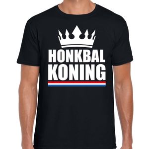 Honkbal koning t-shirt zwart heren - Sport / hobby shirts 2XL  -