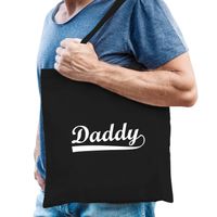 Daddy cadeau katoenen tas zwart voor heren - Vaderdag - Feest Boodschappentassen - thumbnail