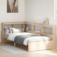Bed met boekenkast zonder matras massief grenenhout 90x200 cm