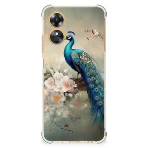 Case Anti-shock voor OPPO A17 Vintage Pauwen