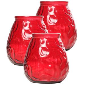 Cosy & Trendy lowboy tafelkaars - Set van 3x stuks - rood - 40 Branduren - 10 cm