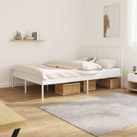 Bedframe met hoofdbord metaal wit 140x200 cm - thumbnail