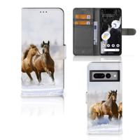 Google Pixel 7 Pro | Telefoonhoesje | Met pasjeshouder | Paarden