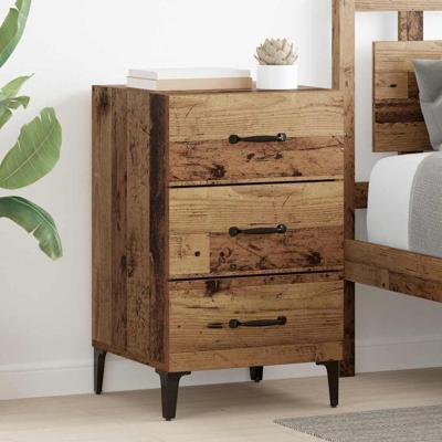 Nachtkastje met lade Oud hout 40 x 40 x 66 cm Bewerkt hout
